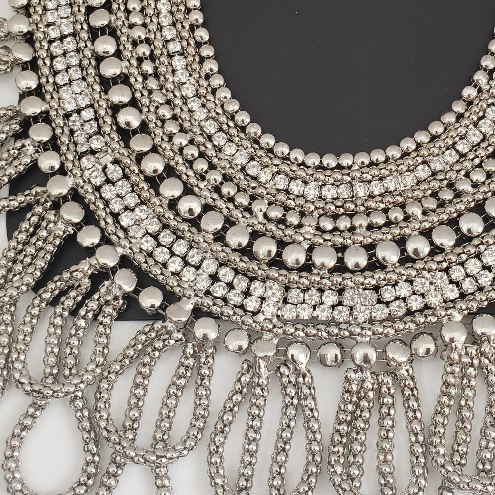 Ashley Stewart Silver Tone Statement Necklace Set - image 2